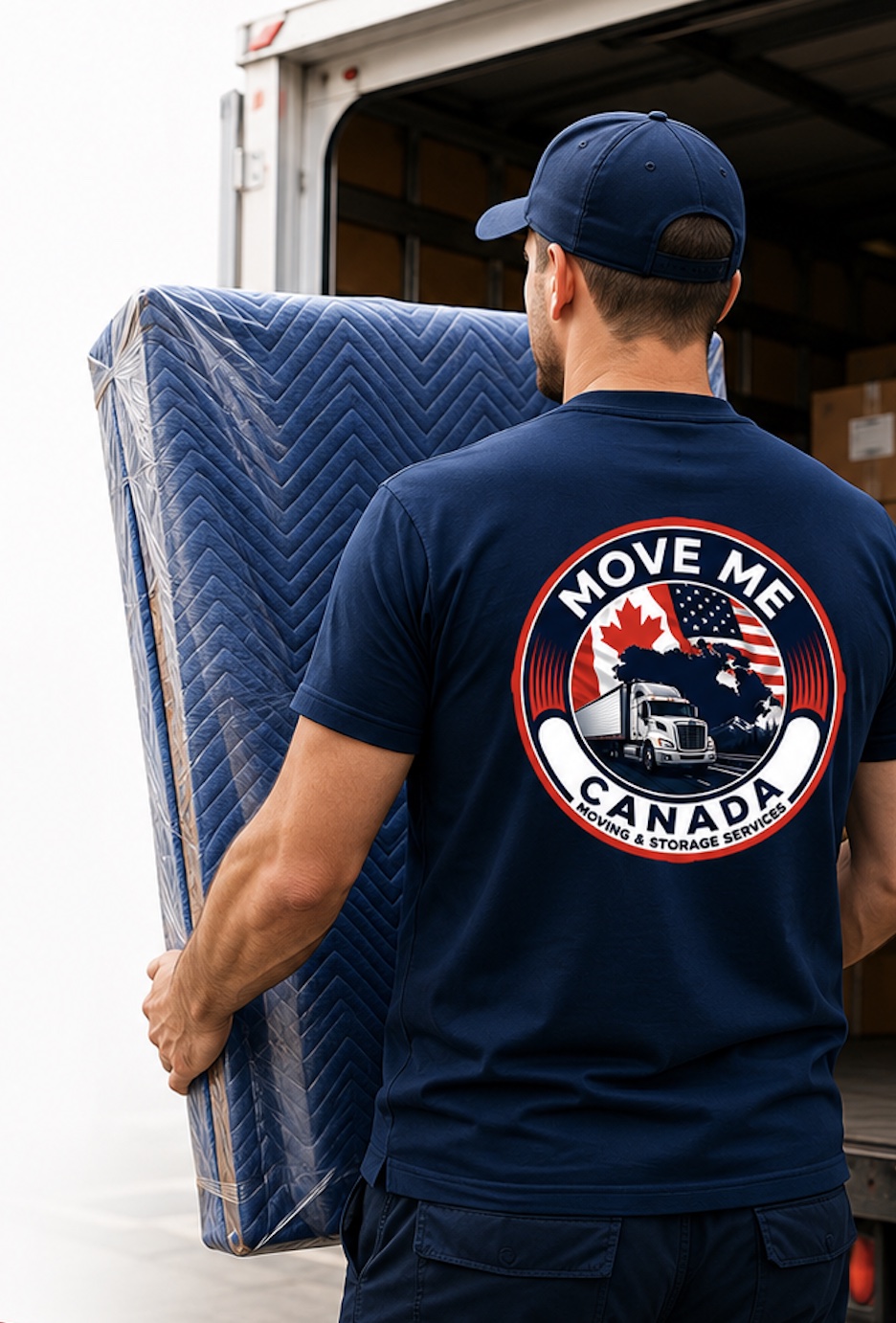 Move Me Canada mover loading a protected household item into a moving truck